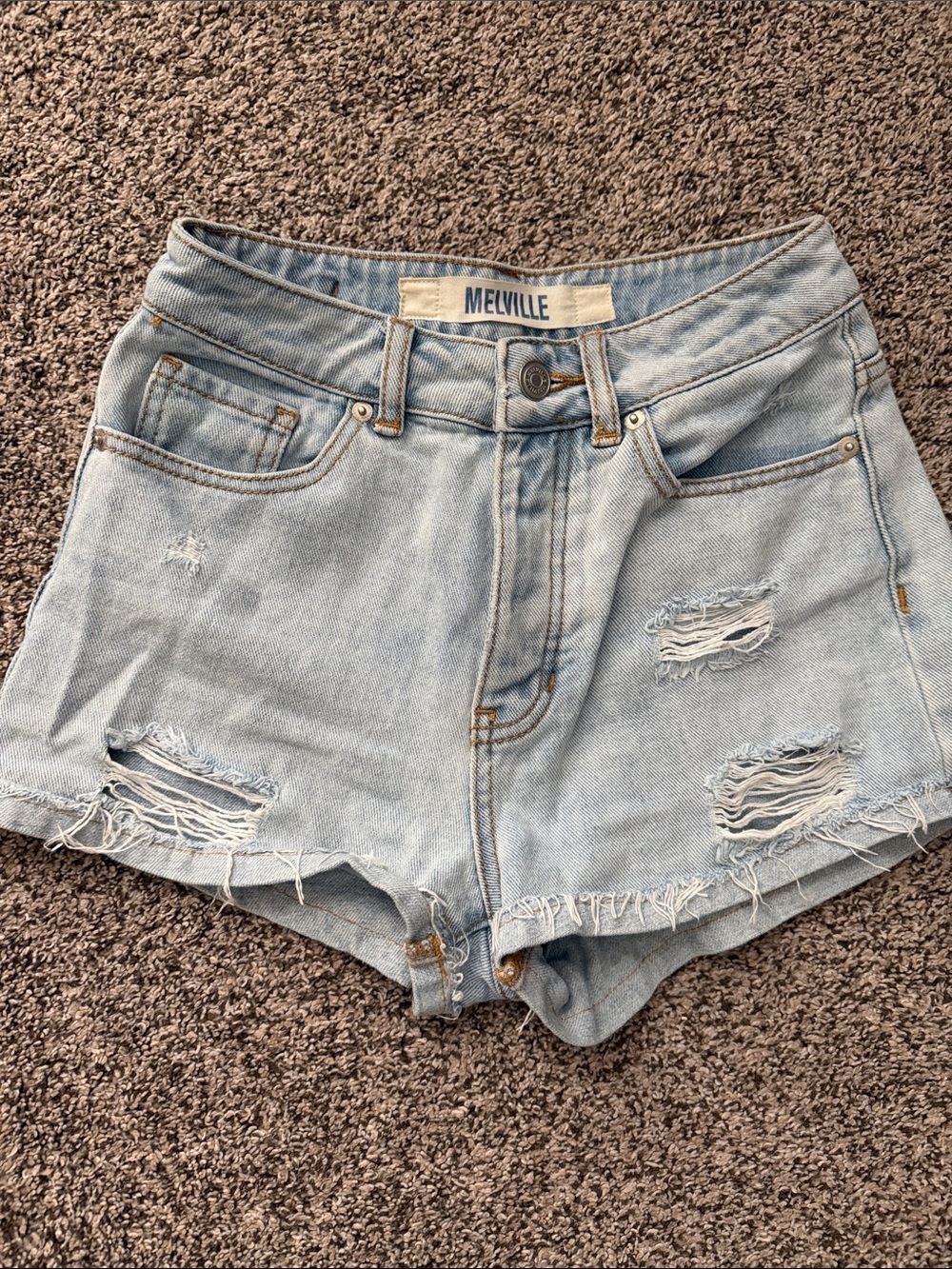 Brandy Melville Distressed Denim Shorts, 24